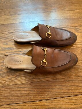 Gucci Princetown Loafers in Brown Size 38.5